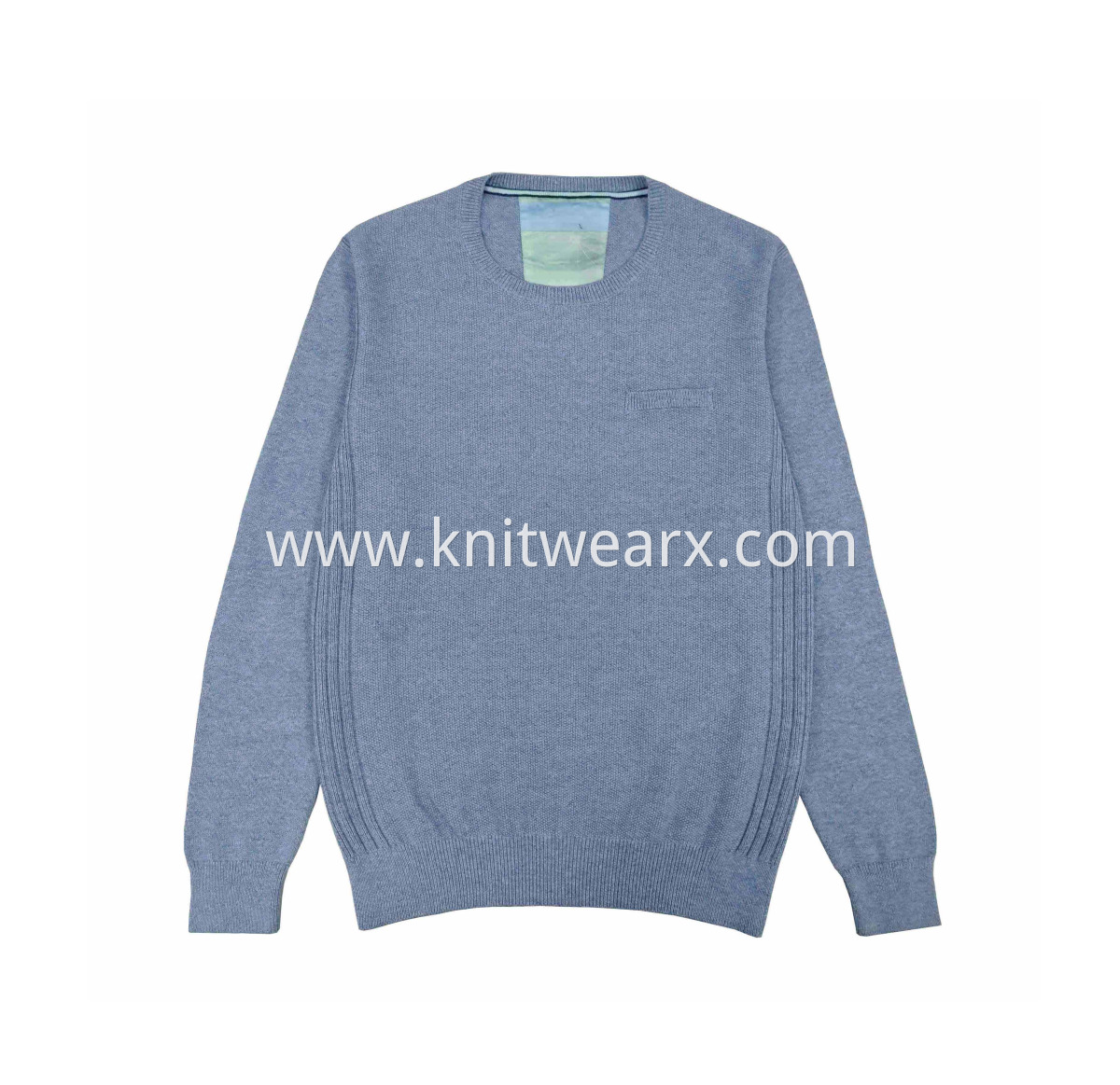 Men's Knitted Osmanthus Stitch 100% Cotton Crewneck Pullover